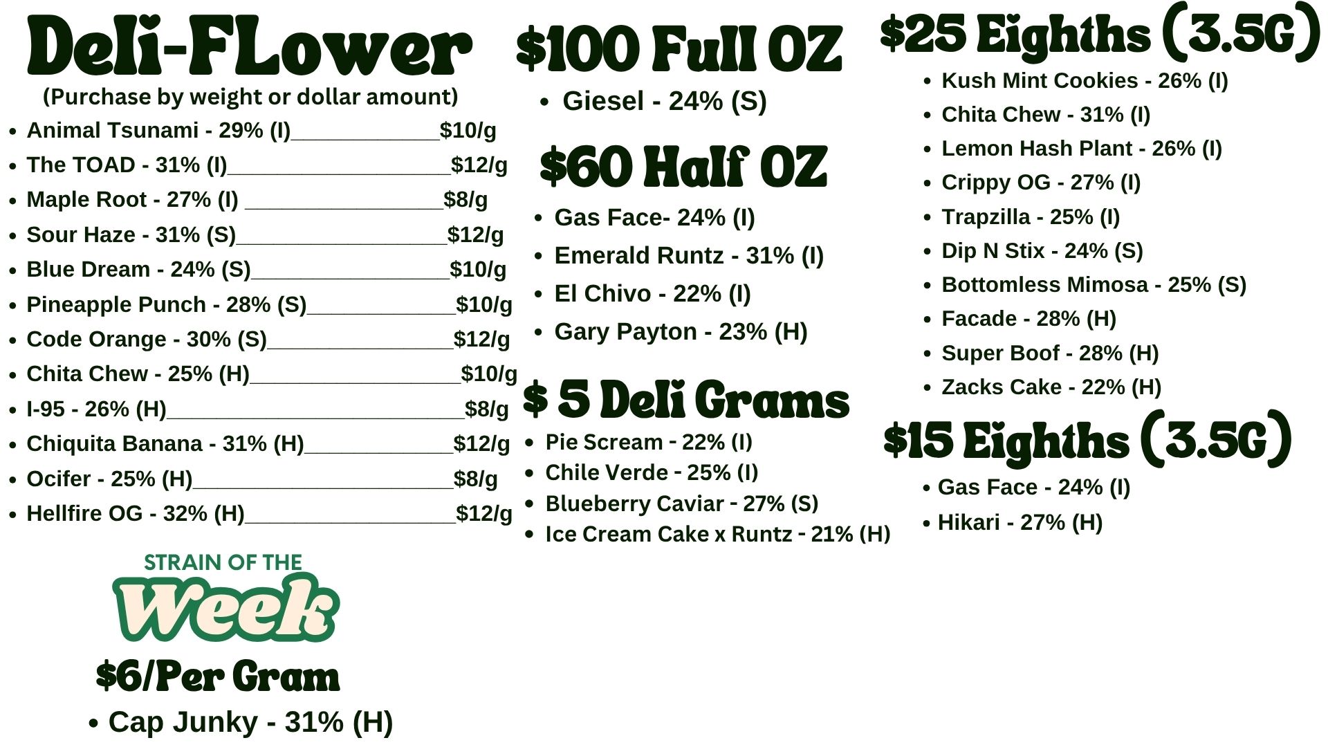NM HyLyfe deli and pre-packaged flower menu