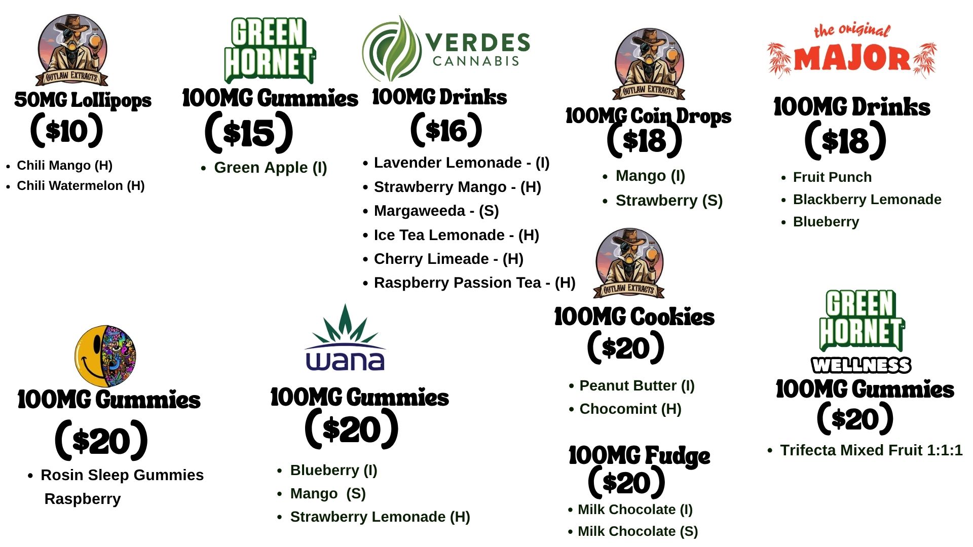 NM HyLyfe edibles and drinks menu, page 1